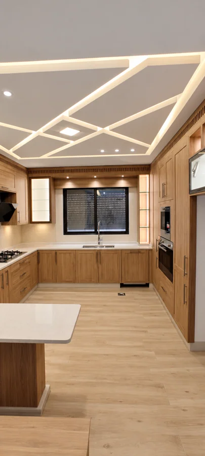 مطبخ خشبي بتوزيع مفتوح — Kitchen One
